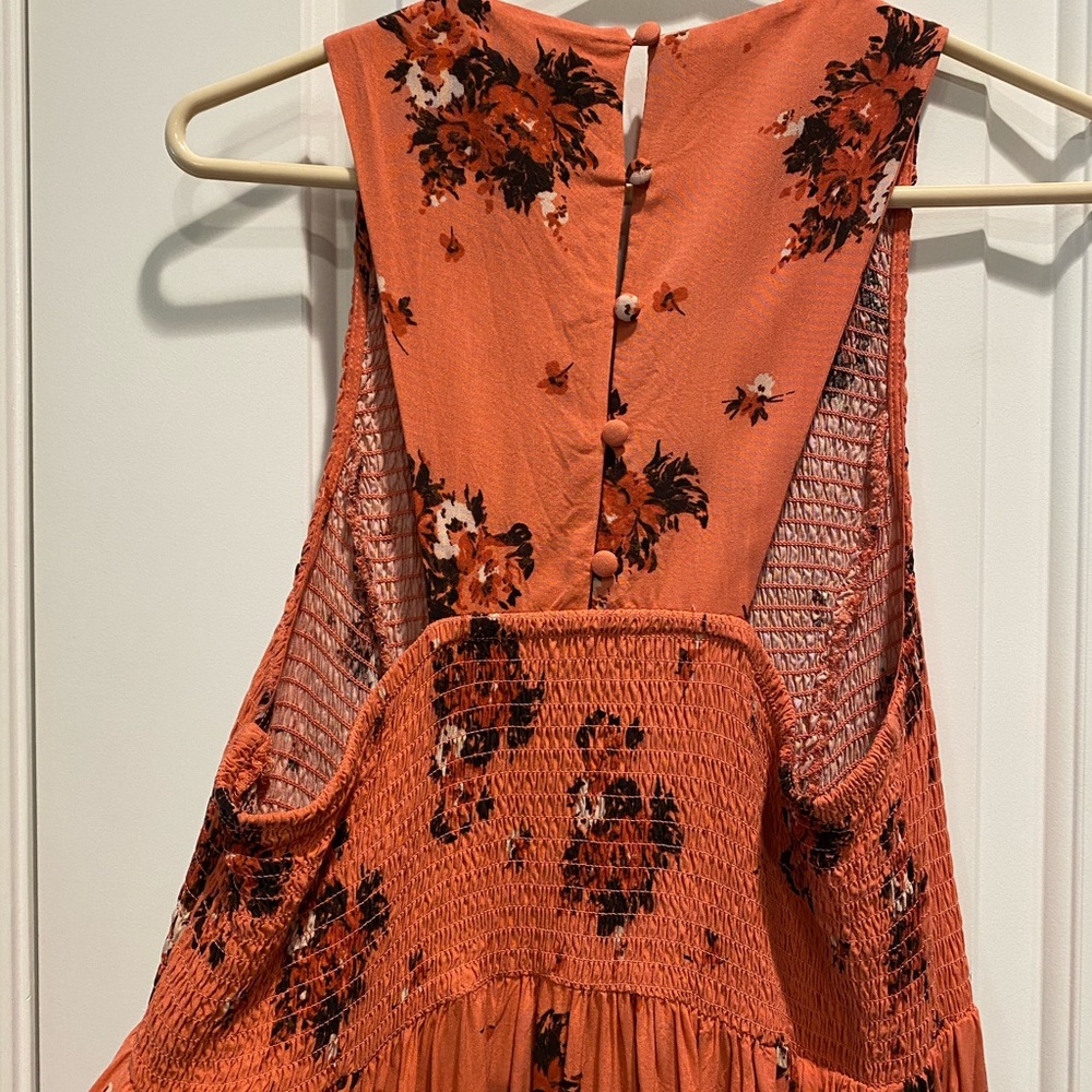 Floral, Rose colored midi dress